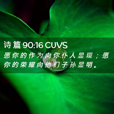 Picture 02 - 诗 篇 90:16 CUVS - 愿 你 的 作 为 向 你 仆 人 显 现 ； - Bible Verse Picture