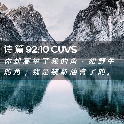 Picture 02 - 诗 篇 92:10 CUVS - 你 却 高 举 了 我 的 角 ， 如 野 牛 - Bible Verse Picture