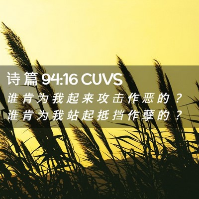 Picture 02 - 诗 篇 94:16 CUVS - 谁 肯 为 我 起 来 攻 击 作 恶 的 ？ - Bible Verse Picture