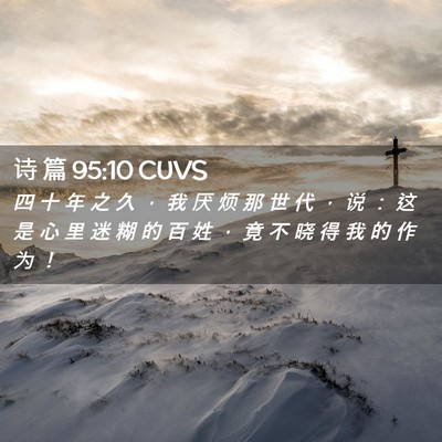 Picture 02 - 诗 篇 95:10 CUVS - 四 十 年 之 久 ， 我 厌 烦 那 世 代 - Bible Verse Picture