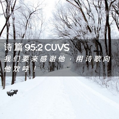 Picture 02 - 诗 篇 95:2 CUVS - 我 们 要 来 感 谢 他 ， 用 诗 歌 向 - Bible Verse Picture
