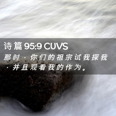Picture 02 - 诗 篇 95:9 CUVS - 那 时 ， 你 们 的 祖 宗 试 我 探 我 - Bible Verse Picture