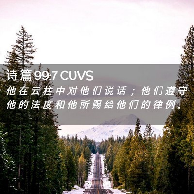 Picture 02 - 诗 篇 99:7 CUVS - 他 在 云 柱 中 对 他 们 说 话 ； 他 - Bible Verse Picture