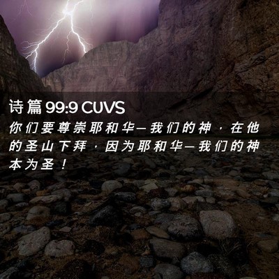 Picture 02 - 诗 篇 99:9 CUVS - 你 们 要 尊 崇 耶 和 华 ─ 我 们 的 - Bible Verse Picture