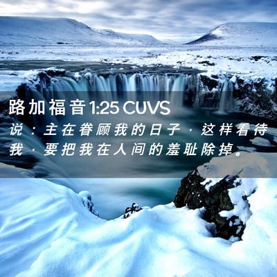 Picture 02 - 路 加 福 音 1:25 CUVS - 说 ： 主 在 眷 顾 我 的 日 子 ， 这 - Bible Verse Picture