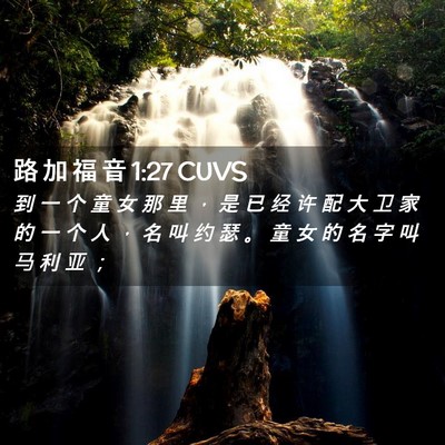 Picture 02 - 路 加 福 音 1:27 CUVS - 到 一 个 童 女 那 里 ， 是 已 经 许 - Bible Verse Picture