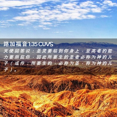 Picture 02 - 路 加 福 音 1:35 CUVS - 天 使 回 答 说 ： 圣 灵 要 临 到 你 - Bible Verse Picture