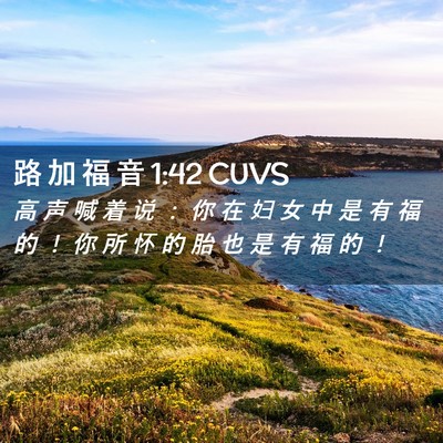 Picture 02 - 路 加 福 音 1:42 CUVS - 高 声 喊 着 说 ： 你 在 妇 女 中 是 - Bible Verse Picture