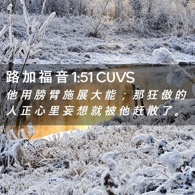 Picture 02 - 路 加 福 音 1:51 CUVS - 他 用 膀 臂 施 展 大 能 ； 那 狂 傲 - Bible Verse Picture