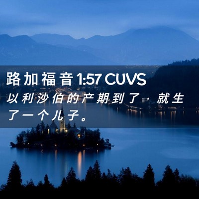 Picture 02 - 路 加 福 音 1:57 CUVS - 以 利 沙 伯 的 产 期 到 了 ， 就 生 - Bible Verse Picture