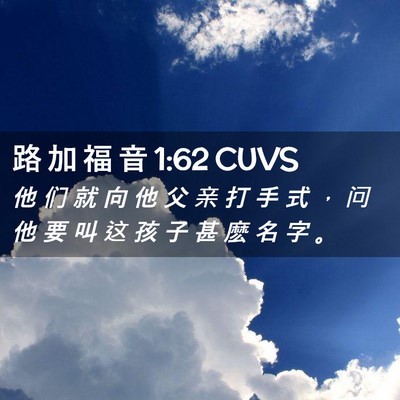 Picture 02 - 路 加 福 音 1:62 CUVS - 他 们 就 向 他 父 亲 打 手 式 ， 问 - Bible Verse Picture