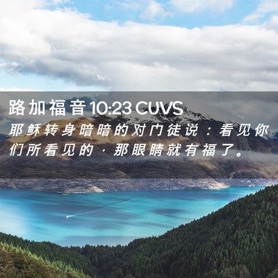 Picture 02 - 路 加 福 音 10:23 CUVS - 耶 稣 转 身 暗 暗 的 对 门 徒 说 ： - Bible Verse Picture