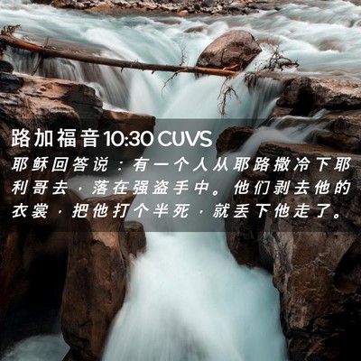 Picture 02 - 路 加 福 音 10:30 CUVS - 耶 稣 回 答 说 ： 有 一 个 人 从 耶 - Bible Verse Picture