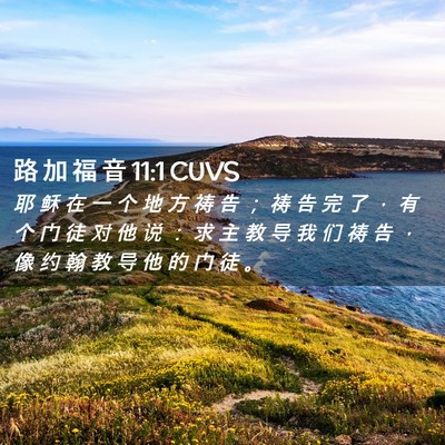Picture 02 - 路 加 福 音 11:1 CUVS - 耶 稣 在 一 个 地 方 祷 告 ； 祷 告 - Bible Verse Picture