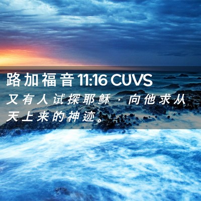Picture 02 - 路 加 福 音 11:16 CUVS - 又 有 人 试 探 耶 稣 ， 向 他 求 从 - Bible Verse Picture