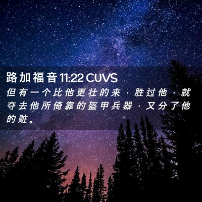 Picture 02 - 路 加 福 音 11:22 CUVS - 但 有 一 个 比 他 更 壮 的 来 ， 胜 - Bible Verse Picture