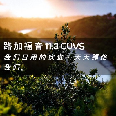 Picture 02 - 路 加 福 音 11:3 CUVS - 我 们 日 用 的 饮 食 ， 天 天 赐 给 - Bible Verse Picture