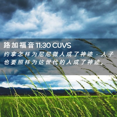 Picture 02 - 路 加 福 音 11:30 CUVS - 约 拿 怎 样 为 尼 尼 微 人 成 了 神 - Bible Verse Picture