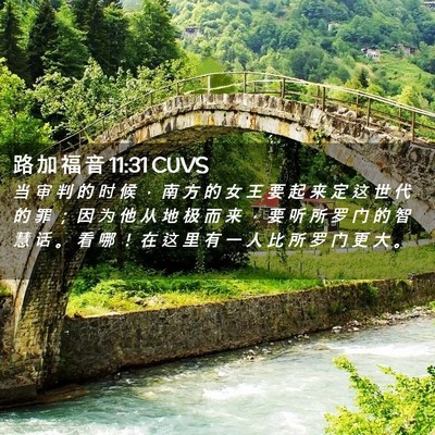Picture 02 - 路 加 福 音 11:31 CUVS - 当 审 判 的 时 候 ， 南 方 的 女 王 - Bible Verse Picture