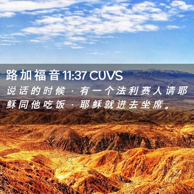 Picture 02 - 路 加 福 音 11:37 CUVS - 说 话 的 时 候 ， 有 一 个 法 利 赛 - Bible Verse Picture