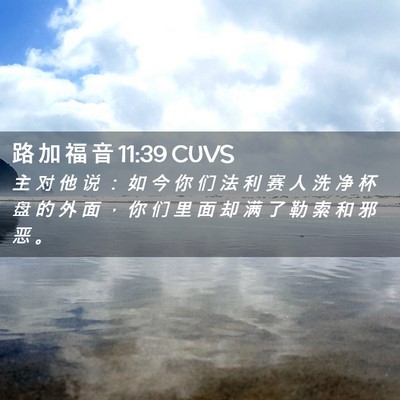 Picture 02 - 路 加 福 音 11:39 CUVS - 主 对 他 说 ： 如 今 你 们 法 利 赛 - Bible Verse Picture