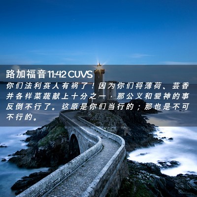 Picture 02 - 路 加 福 音 11:42 CUVS - 你 们 法 利 赛 人 有 祸 了 ！ 因 为 - Bible Verse Picture