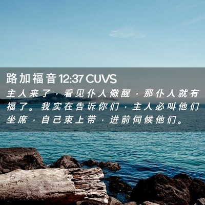 Picture 02 - 路 加 福 音 12:37 CUVS - 主 人 来 了 ， 看 见 仆 人 儆 醒 ， - Bible Verse Picture