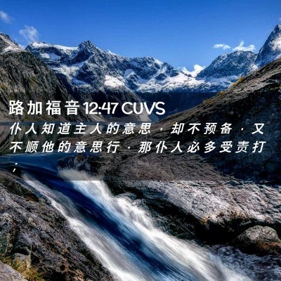 Picture 02 - 路 加 福 音 12:47 CUVS - 仆 人 知 道 主 人 的 意 思 ， 却 不 - Bible Verse Picture