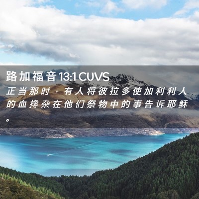 Picture 02 - 路 加 福 音 13:1 CUVS - 正 当 那 时 ， 有 人 将 彼 拉 多 使 - Bible Verse Picture