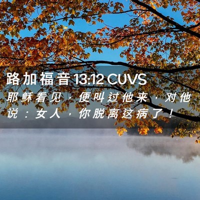 Picture 02 - 路 加 福 音 13:12 CUVS - 耶 稣 看 见 ， 便 叫 过 他 来 ， 对 - Bible Verse Picture