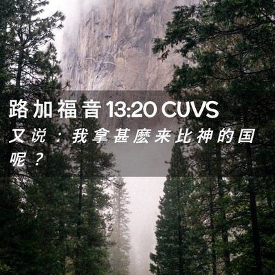 Picture 02 - 路 加 福 音 13:20 CUVS - 又 说 ： 我 拿 甚 麽 来 比 神 的 国 - Bible Verse Picture