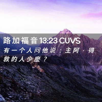 Picture 02 - 路 加 福 音 13:23 CUVS - 有 一 个 人 问 他 说 ： 主 阿 ， 得 - Bible Verse Picture