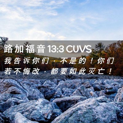 Picture 02 - 路 加 福 音 13:3 CUVS - 我 告 诉 你 们 ， 不 是 的 ！ 你 们 - Bible Verse Picture