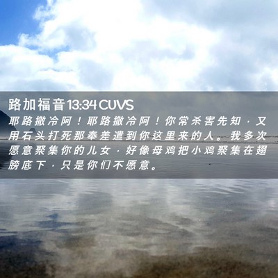 Picture 02 - 路 加 福 音 13:34 CUVS - 耶 路 撒 冷 阿 ！ 耶 路 撒 冷 阿 ！ - Bible Verse Picture