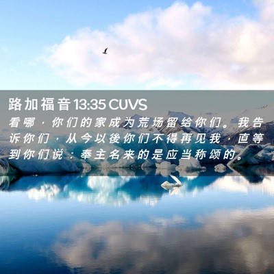 Picture 02 - 路 加 福 音 13:35 CUVS - 看 哪 ， 你 们 的 家 成 为 荒 场 留 - Bible Verse Picture