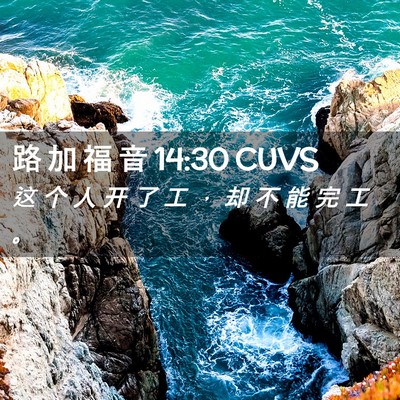 Picture 02 - 路 加 福 音 14:30 CUVS - 这 个 人 开 了 工 ， 却 不 能 完 工 - Bible Verse Picture