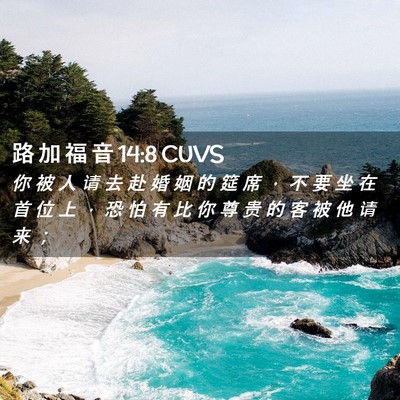 Picture 02 - 路 加 福 音 14:8 CUVS - 你 被 人 请 去 赴 婚 姻 的 筵 席 ， - Bible Verse Picture