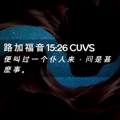 Picture 02 - 路 加 福 音 15:26 CUVS - 便 叫 过 一 个 仆 人 来 ， 问 是 甚 - Bible Verse Picture