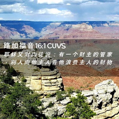 Picture 02 - 路 加 福 音 16:1 CUVS - 耶 稣 又 对 门 徒 说 ： 有 一 个 财 - Bible Verse Picture
