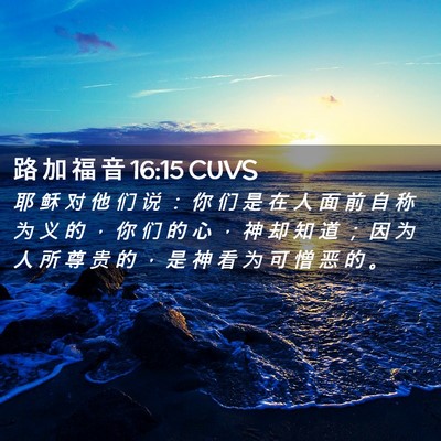 Picture 02 - 路 加 福 音 16:15 CUVS - 耶 稣 对 他 们 说 ： 你 们 是 在 人 - Bible Verse Picture