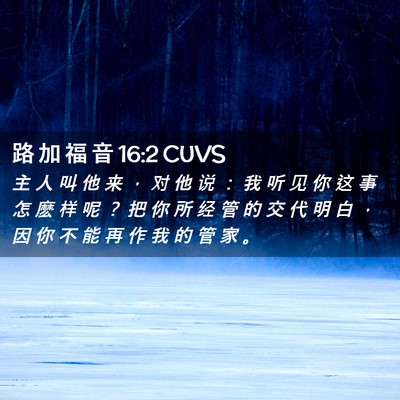 Picture 02 - 路 加 福 音 16:2 CUVS - 主 人 叫 他 来 ， 对 他 说 ： 我 听 - Bible Verse Picture