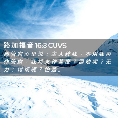 Picture 02 - 路 加 福 音 16:3 CUVS - 那 管 家 心 里 说 ： 主 人 辞 我 ， - Bible Verse Picture