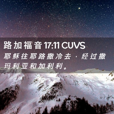 Picture 02 - 路 加 福 音 17:11 CUVS - 耶 稣 往 耶 路 撒 冷 去 ， 经 过 撒 - Bible Verse Picture