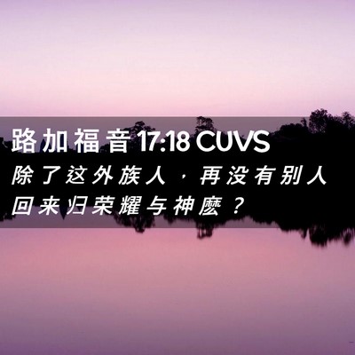 Picture 02 - 路 加 福 音 17:18 CUVS - 除 了 这 外 族 人 ， 再 没 有 别 人 - Bible Verse Picture