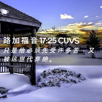 Picture 02 - 路 加 福 音 17:25 CUVS - 只 是 他 必 须 先 受 许 多 苦 ， 又 - Bible Verse Picture