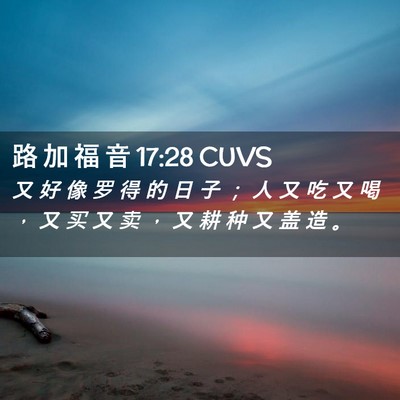 Picture 02 - 路 加 福 音 17:28 CUVS - 又 好 像 罗 得 的 日 子 ； 人 又 吃 - Bible Verse Picture