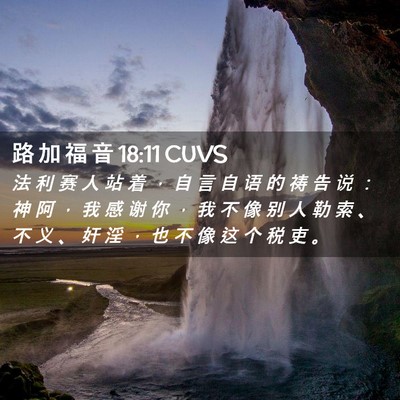Picture 02 - 路 加 福 音 18:11 CUVS - 法 利 赛 人 站 着 ， 自 言 自 语 的 - Bible Verse Picture