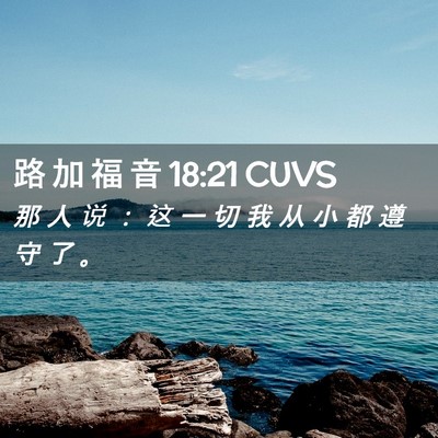 Picture 02 - 路 加 福 音 18:21 CUVS - 那 人 说 ： 这 一 切 我 从 小 都 遵 - Bible Verse Picture