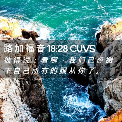 Picture 02 - 路 加 福 音 18:28 CUVS - 彼 得 说 ： 看 哪 ， 我 们 已 经 撇 - Bible Verse Picture