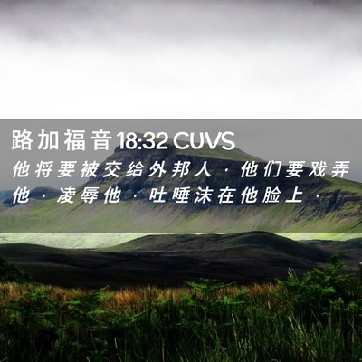 Picture 02 - 路 加 福 音 18:32 CUVS - 他 将 要 被 交 给 外 邦 人 ， 他 们 - Bible Verse Picture